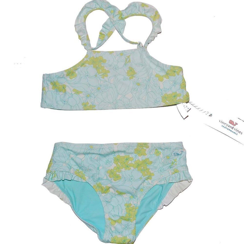 NWT Vineyard Vines Girl's Sydney Floral Marsh Ruffle Bikini Set XS 5 - 6